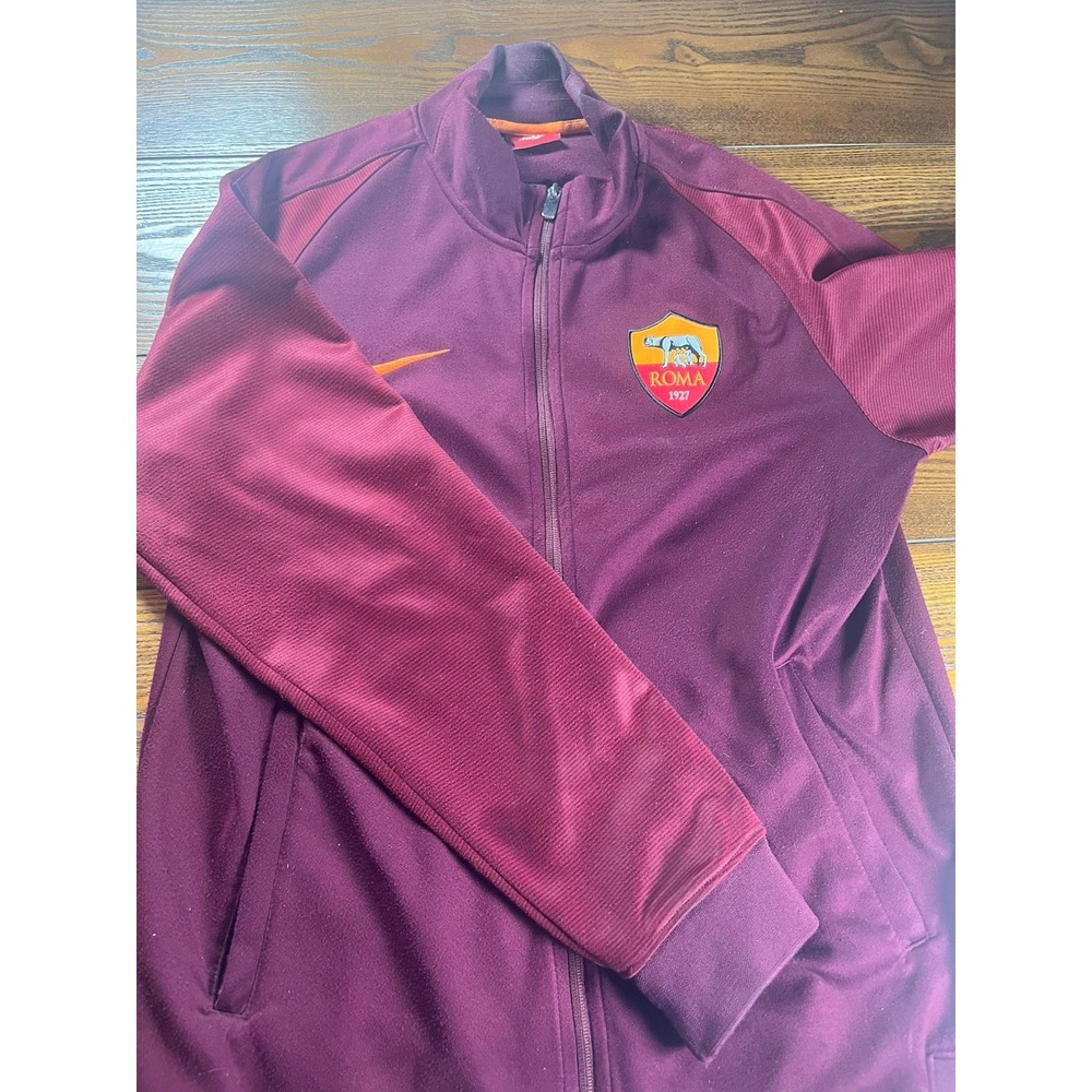 2015 Nike Roma Soccer Jacket Italy Rare Retro Y2K World Cup size M Burgundy/Red